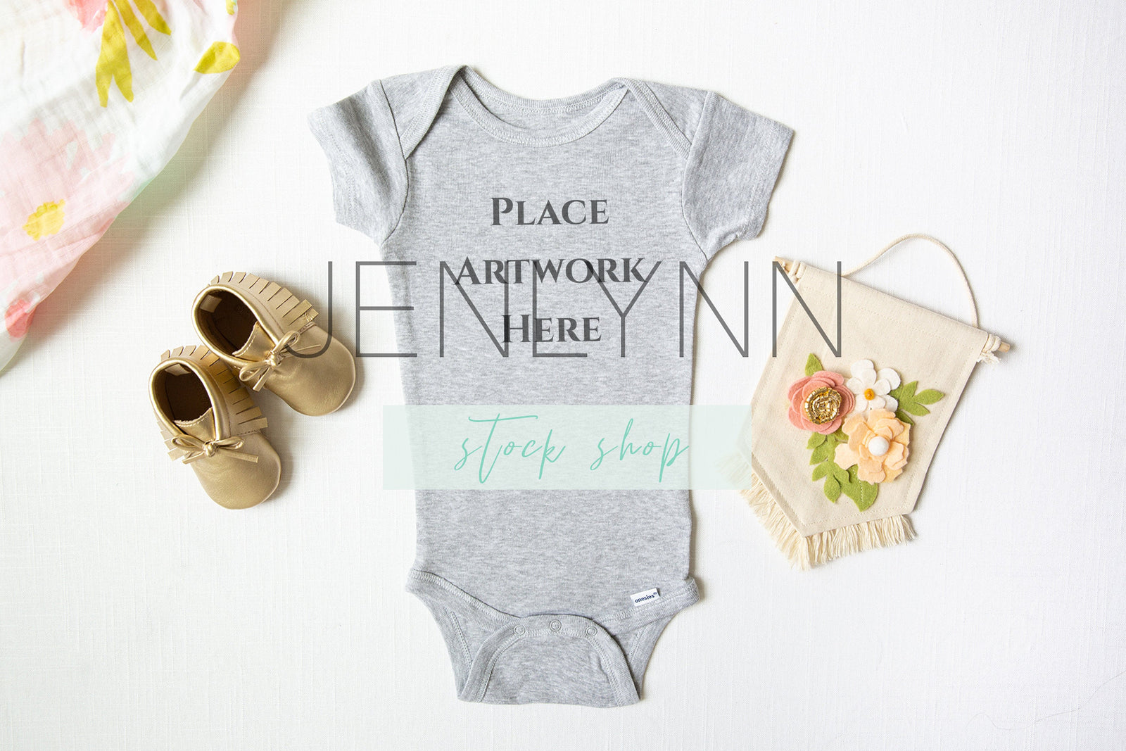 Grey Onesie Mockup flatlay #6 JPG