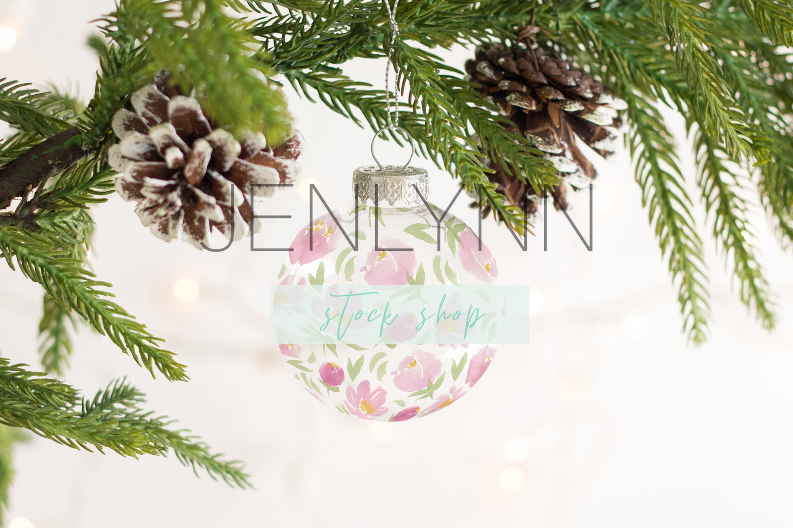 Round Glass Ornament Mockup #5