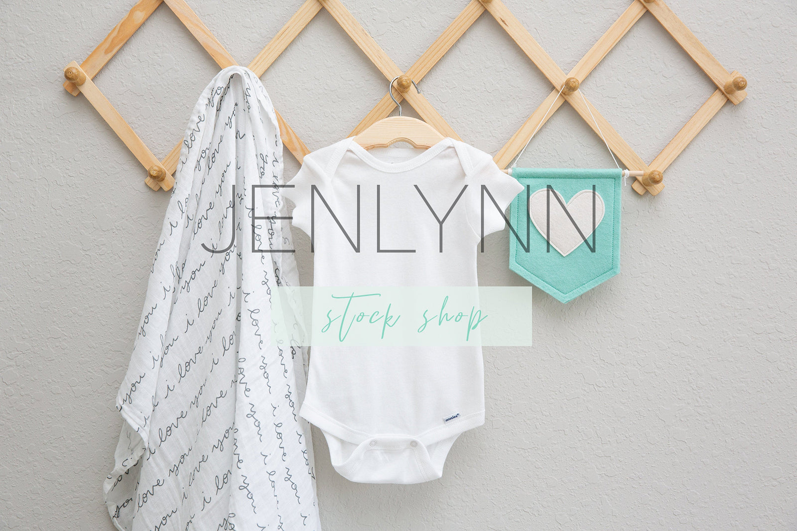 Onesie Mockup on Wooden Hanger #3 JPG