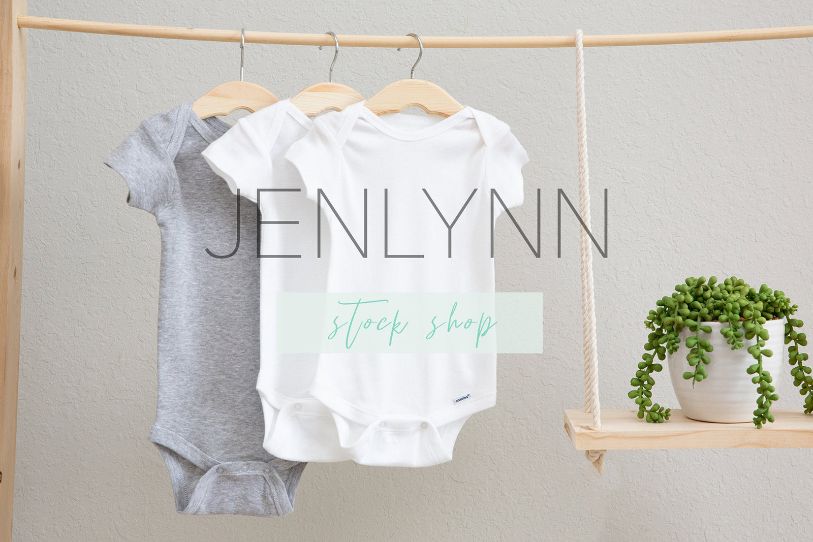 Simple White Hanging Onesie Mockup #6