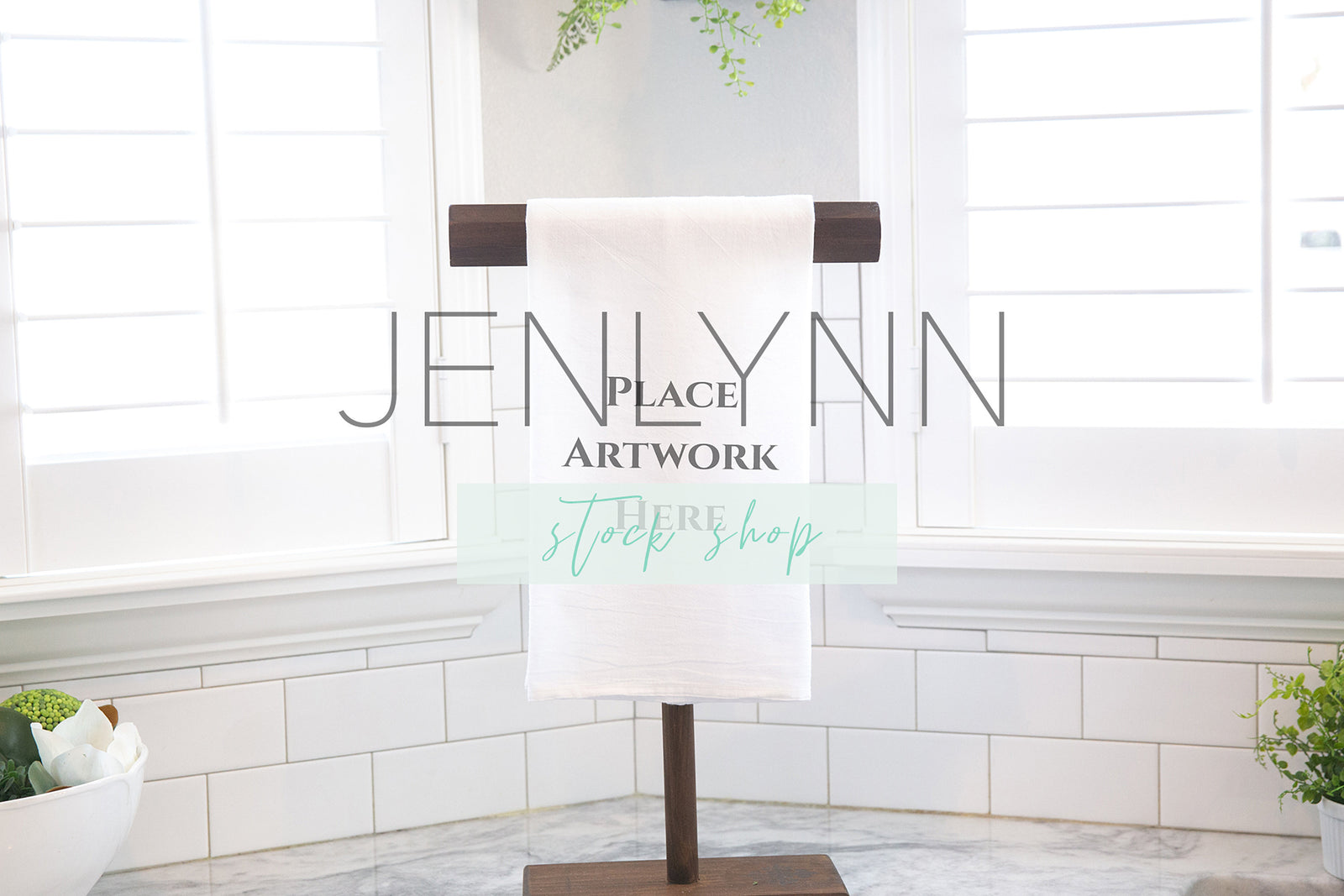 One White Kitchen Towel Mockup #3 JPG