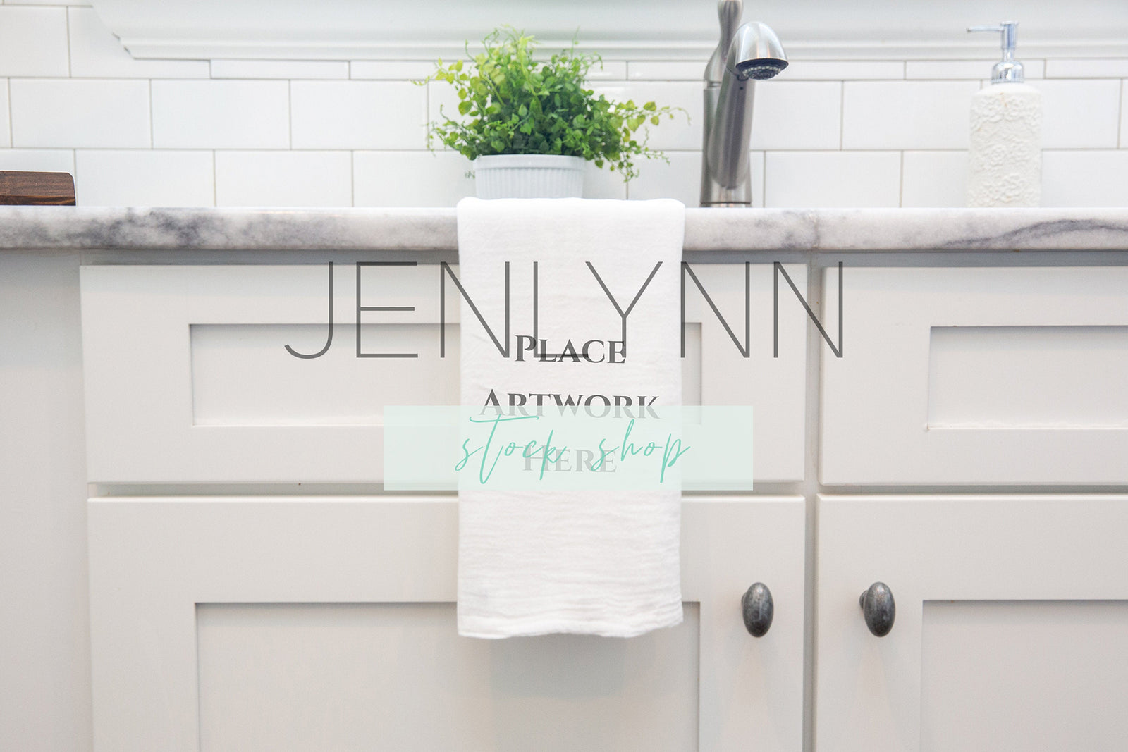 One White Kitchen Towel Mockup #5