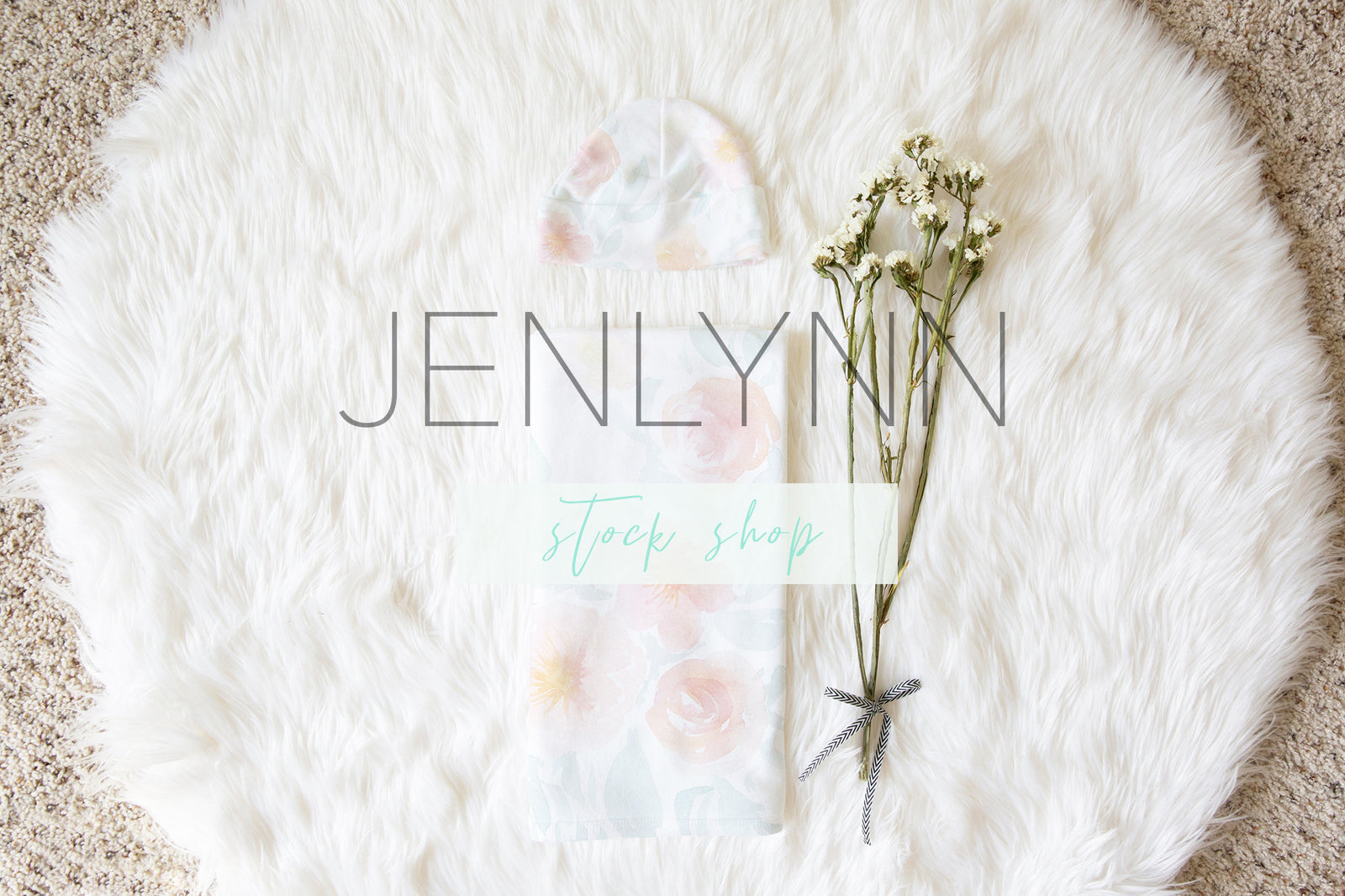 Baby Blanket and hat set mockup #4