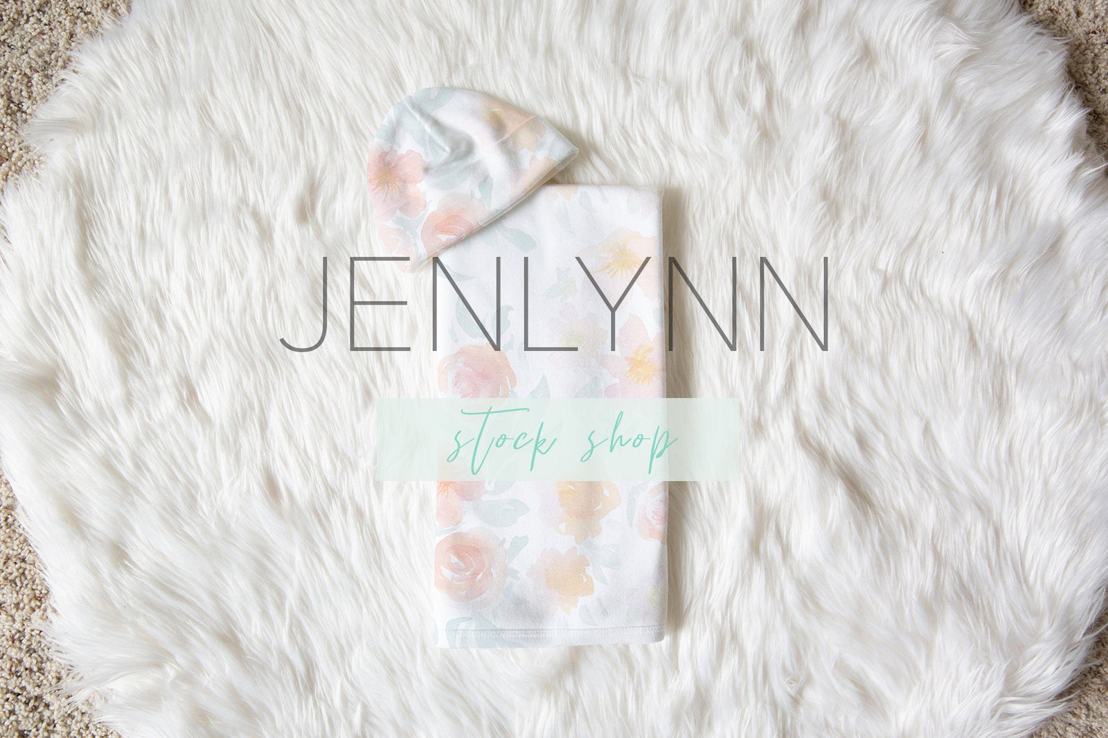 Baby Blanket and hat set mockup #10