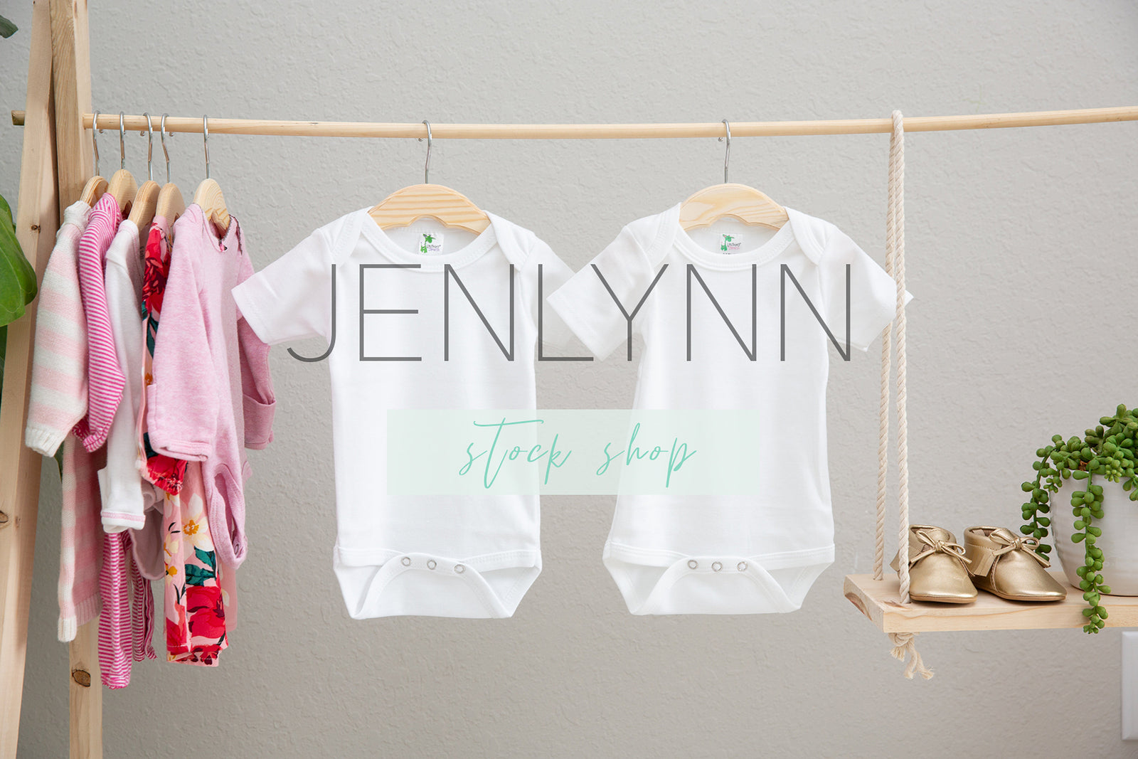 Twin Girls Bodysuit Mockup #23