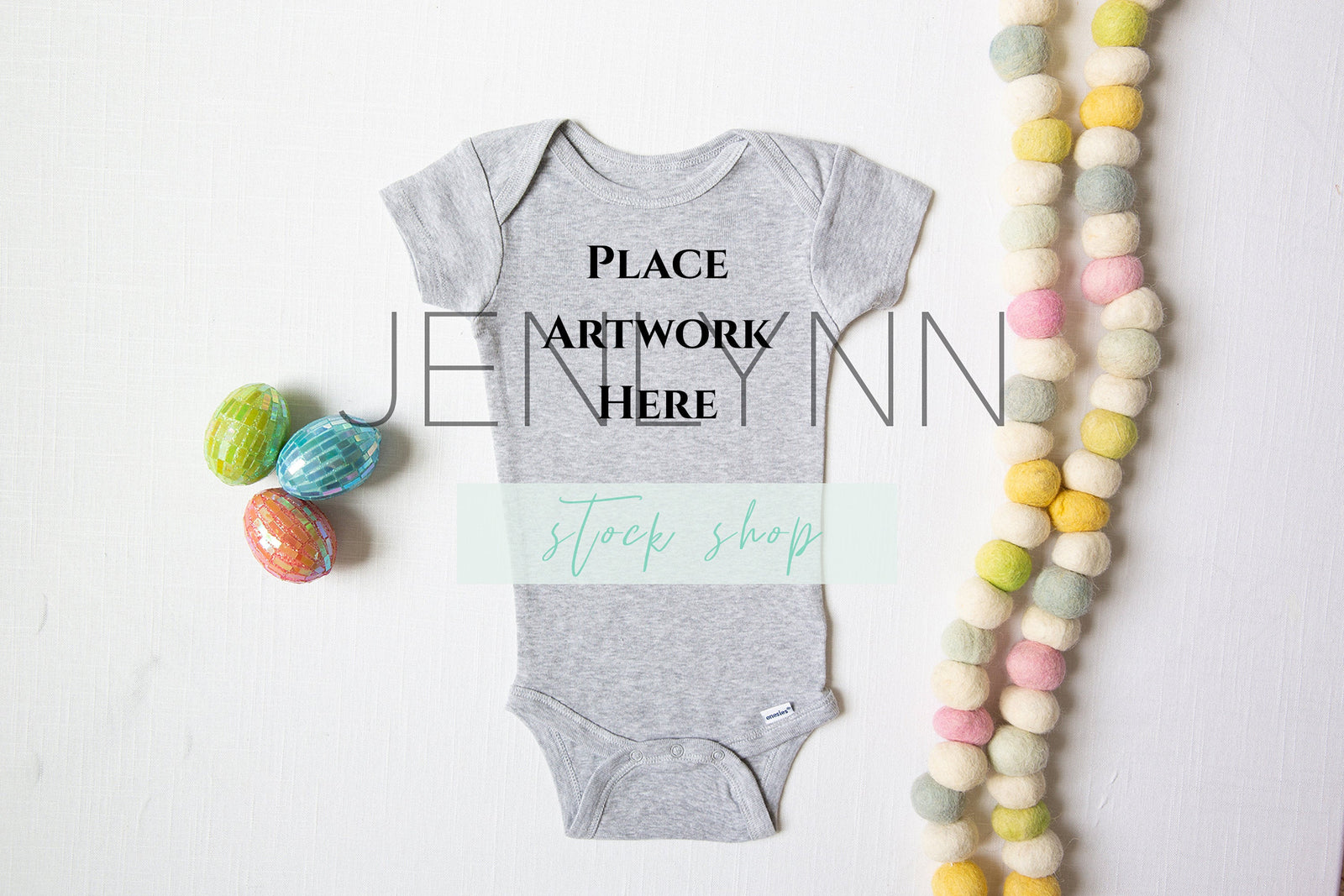 Grey Onesie Mockup flatlay #1 JPG