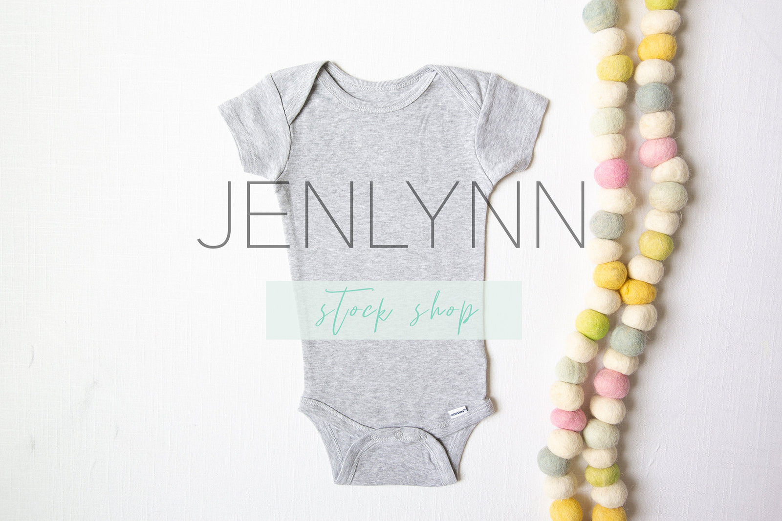 Grey Onesie Mockup flatlay #2 JPG