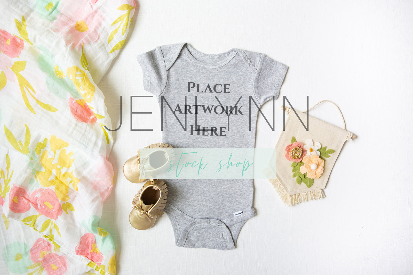 Grey Onesie Mockup flatlay #7 JPG
