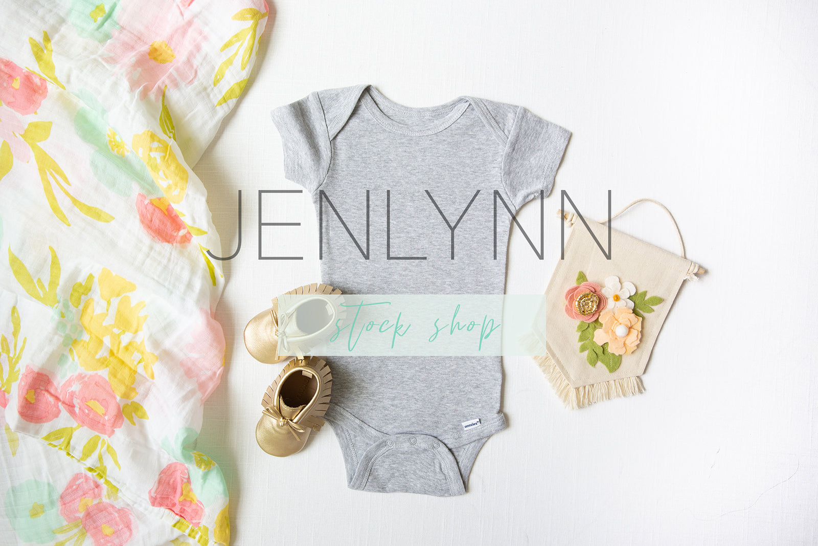 Grey Onesie Mockup flatlay #7 JPG