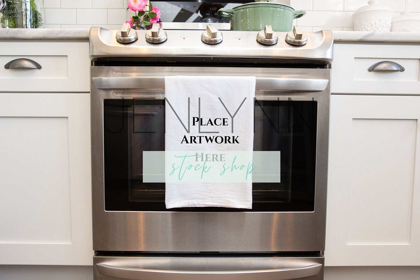 White Kitchen Towel Mockup #1