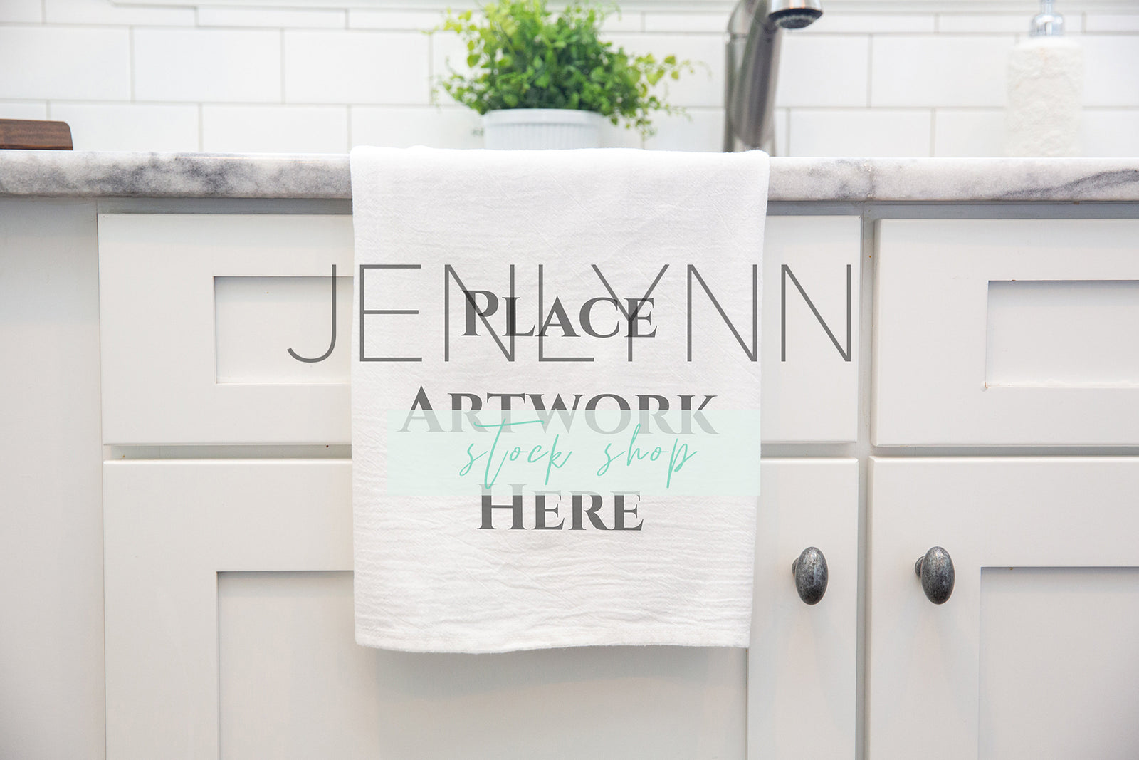 One White Kitchen Towel Mockup #4 PSD