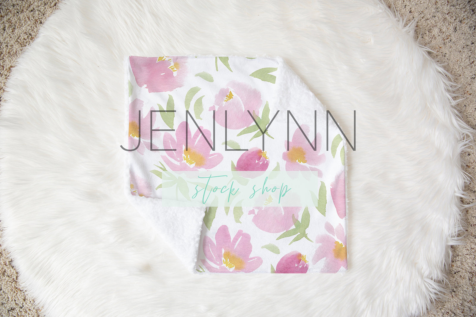 Minky Lovey Blanket with Sherpa Mockup #3