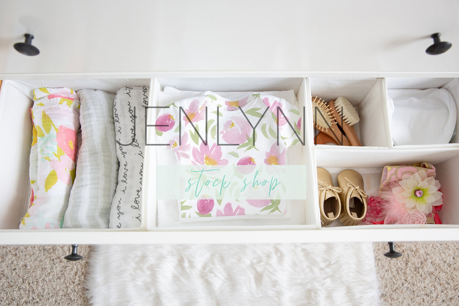 White Onesie in Drawer Mockup #1 PSD