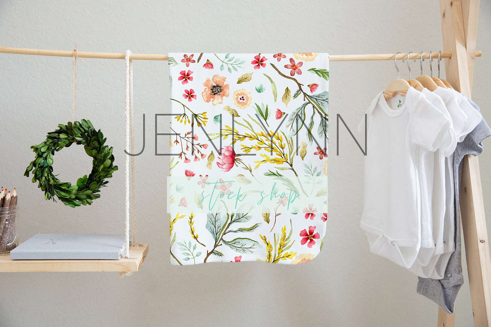 Hanging Baby Blanket Mockup #5