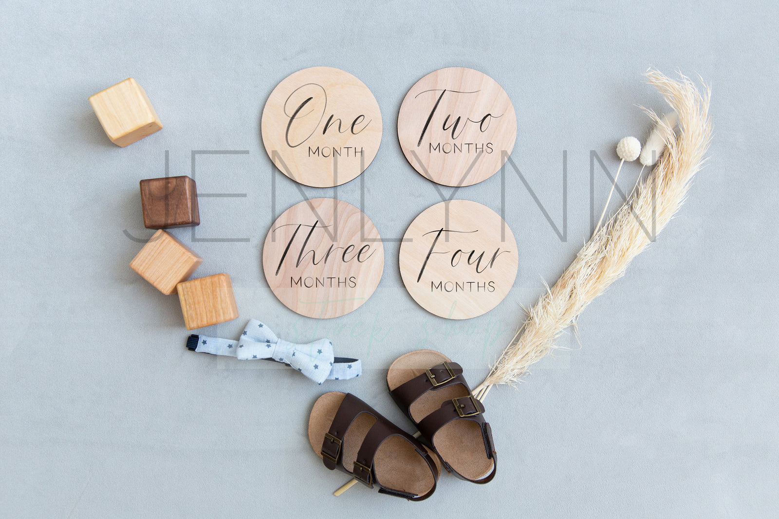 Baby Boy Round Wooden Stats sign #2 PSD