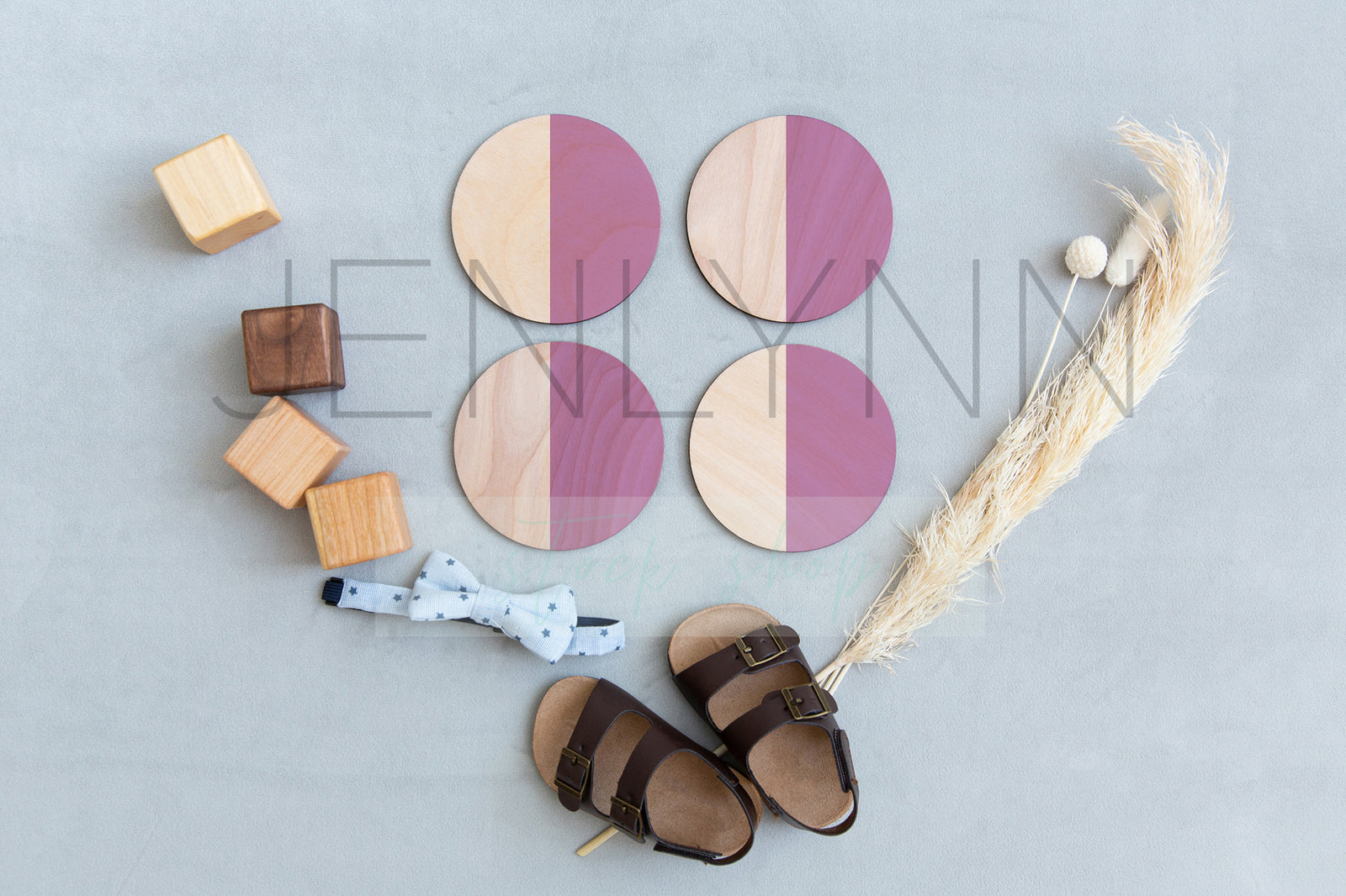 Baby Boy Round Wooden Stats sign #2 PSD